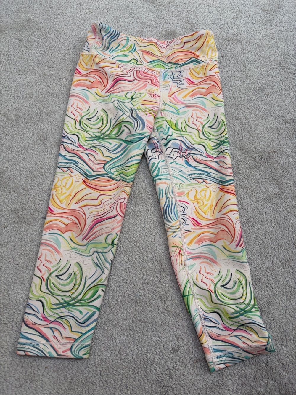 Athleta Girl Swirl High Rise Printed Chit Chat Capri Leggings